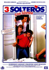 Постер Трое мужчин и младенец в люльке